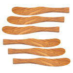 Buttermesser, Streichmesser, 17 cm, Olivenholz, 6er-Set