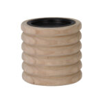 Kerzenständer aus Paulowniaholz, Kerzenhalter in hübscher Form, braun, 12 x 12 cm