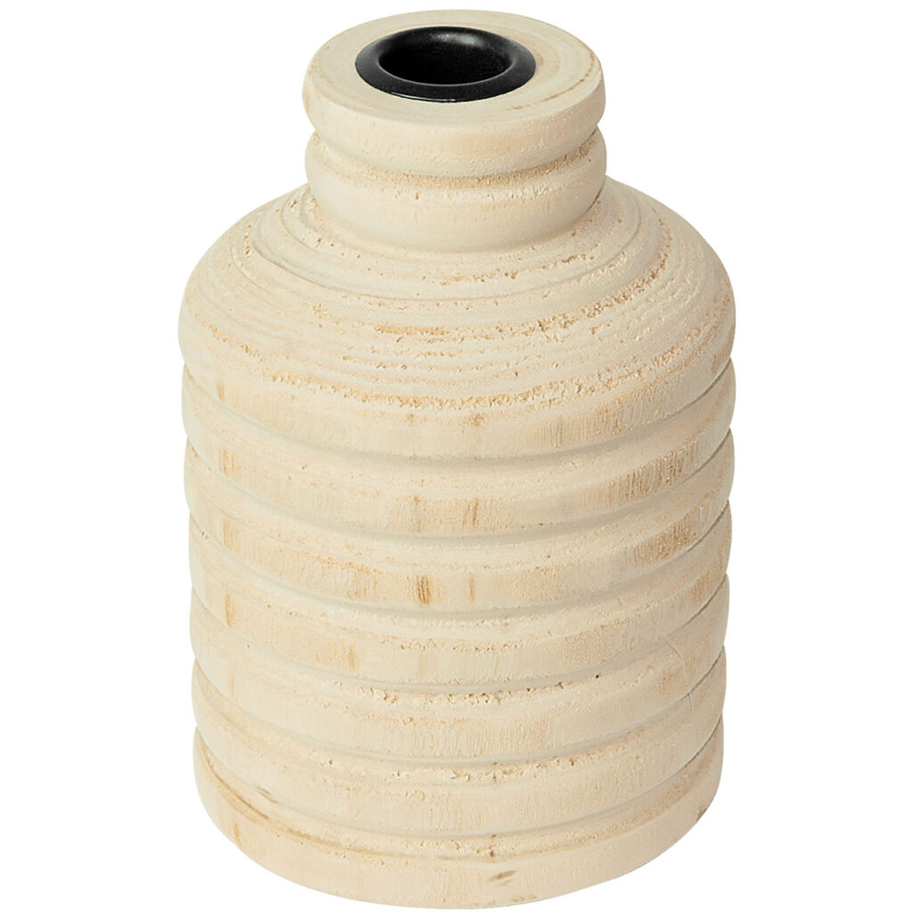 Kerzenständer aus Paulowniaholz, Kerzenhalter in hübscher Form, braun, 10 x 15,5 cm