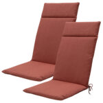 Hochlehner-Auflage 2er-Set, Gartenstuhlkissen wasserabweisend, terra, 120 x 50 cm