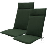 Hochlehner-Auflage 2er-Set, Gartenstuhlkissen wasserabweisend, grün, 120 x 50 cm