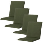 Niederlehner-Auflage 4er-Set, Gartenstuhlkissen wasserabweisend, grün, 97 x 49 cm