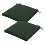 Stuhlkissen Outdoor 2er-Set Bändchen, Sitzkissen wasserabweisend, grün, je 40 x 40 cm