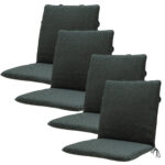 Niederlehner-Auflage 4er-Set, Gartenstuhlkissen wasserabweisend, dunkelgrau, 97 x 49 cm