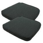 Stuhlkissen Outdoor 2er-Set, Sitzkissen wasserabweisend, dunkelgrau, je 48 x 48 cm
