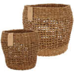 Seegras Körbe in Flecht-Optik, 2er-Set, konisch in 2 Grössen Seegras Körbe in Flecht-Optik, 2er-Set, konisch in 2 Grössen