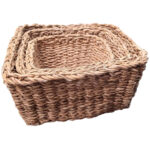 Aufbewahrungskörbe, viereckig, 3 Körbe, Seegras