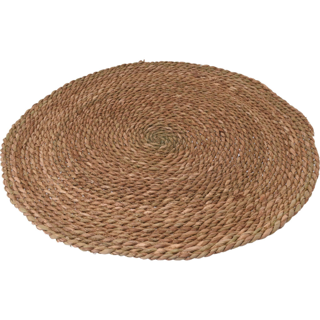 Runder Teppich aus Rattan, geflochten, Ø 80 cm
