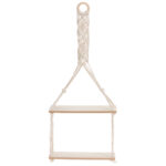 Seil-Hängeregal Makramee, Regal mit 2 Ebenen im Boho Chic, 30 x 10 x 72 cm