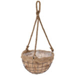 Pflanzen-Hängekorb, Draht und Jute, Blumenampel, Ø 25 cm