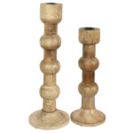 Kerzenständer Bubbles 2er-Set aus Mangoholz, Kerzenhalter in unterschiedlichen Grössen