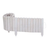 Beetumrandung aus Holz, Beeteinfassung hellgrau, 200 x 20/35 cm