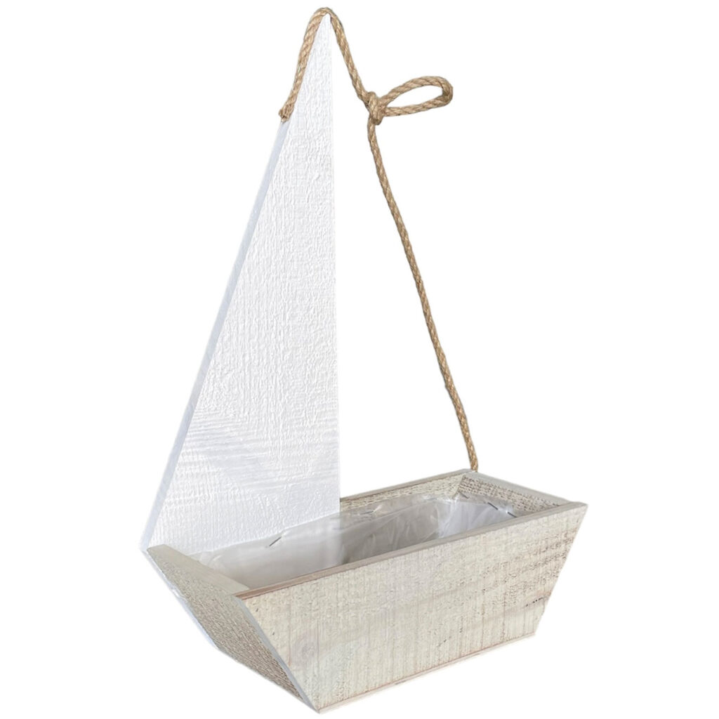 Pflanzkasten Segelboot, Maritimer Blumentopf, 11,5 x 26 x 37 cm