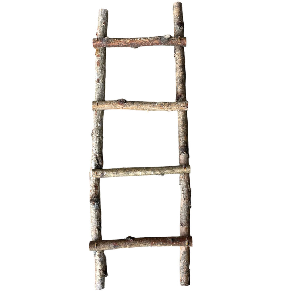 Dekoleiter aus Holz, Wanddekoration Holzleiter, 17 x 50 cm