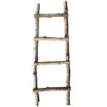 Dekoleiter aus Holz, Wanddekoration Holzleiter, 17 x 50 cm