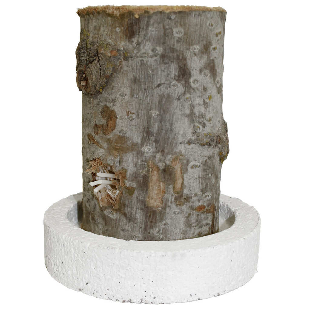 Schwedenfeuer mit Betonsockel, Finnenfackel – Baumfackel für den Garten, Ø 12 x 18 cm