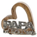 Dekoherz aus Holz, Papa ist der Beste, L 15 x B 5 x H 15 cm