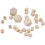 Holzperlen mit Loch zum Auffädeln und Basteln, Diamant, 27 Stück