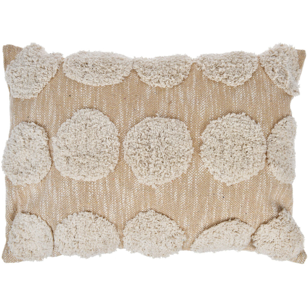 Sofa-Kissen aus Baumwolle und Kreisdekor, Boho Kissen, 40 x 60 cm