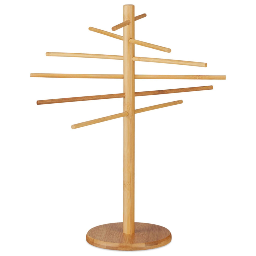 Nudeltrockner aus Bambus, frische Nudeln, Pasta und Spaghetti, 12 Arme, H 41 cm