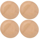 Bambus Einwegteller 4er-Set, rund, flach, 18 cm