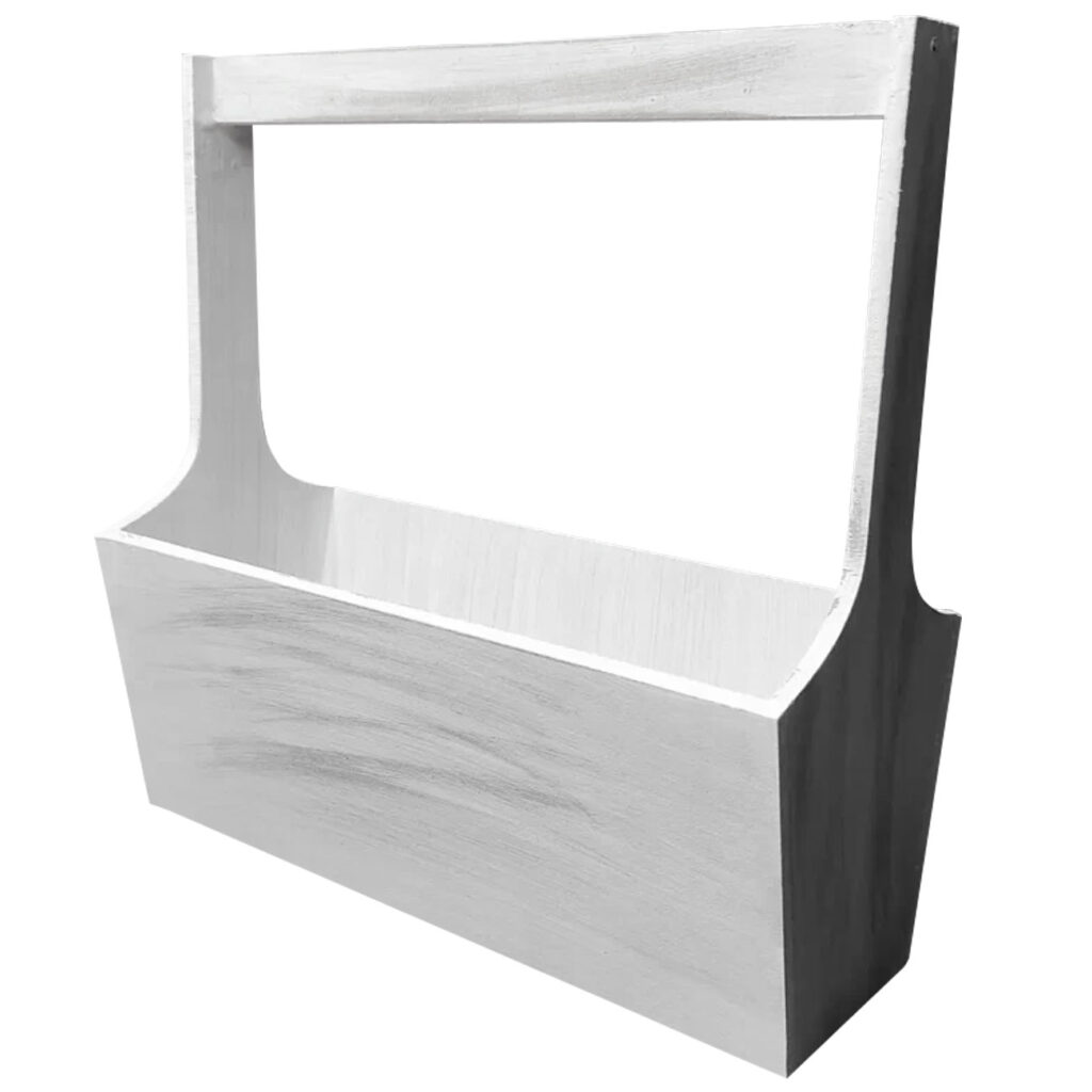 Holzkiste mit länglichem Griff, weiss 30 x 12x 12 x 30 cm