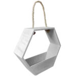 Deko-Korb Bienenwabenform mit Seilaufhängung, Holz, 30 x 10 x 26 cm