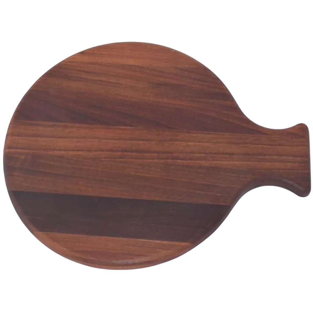 Rundes Schneidebrett mit Griff, Walnussholz, 39 x 29 x 1,6 cm