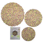 Bienenwachstücher, 3 Stück, runde Form, gelbes Blumen-Design