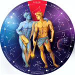 Sternzeichen Holz Puzzle Zwilling, 180 Teile, Horoskop Ø 24 cm