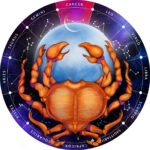 Sternzeichen Holz Puzzle Krebs, 180 Teile, Horoskop Ø 24 cm