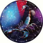 Sternzeichen Holz Puzzle Skorpion, 180 Teile, Horoskop Ø 24 cm