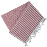 Hamamtuch aus reiner Baumwolle, handgefertigt, bordeaux, 190 x 90 cm