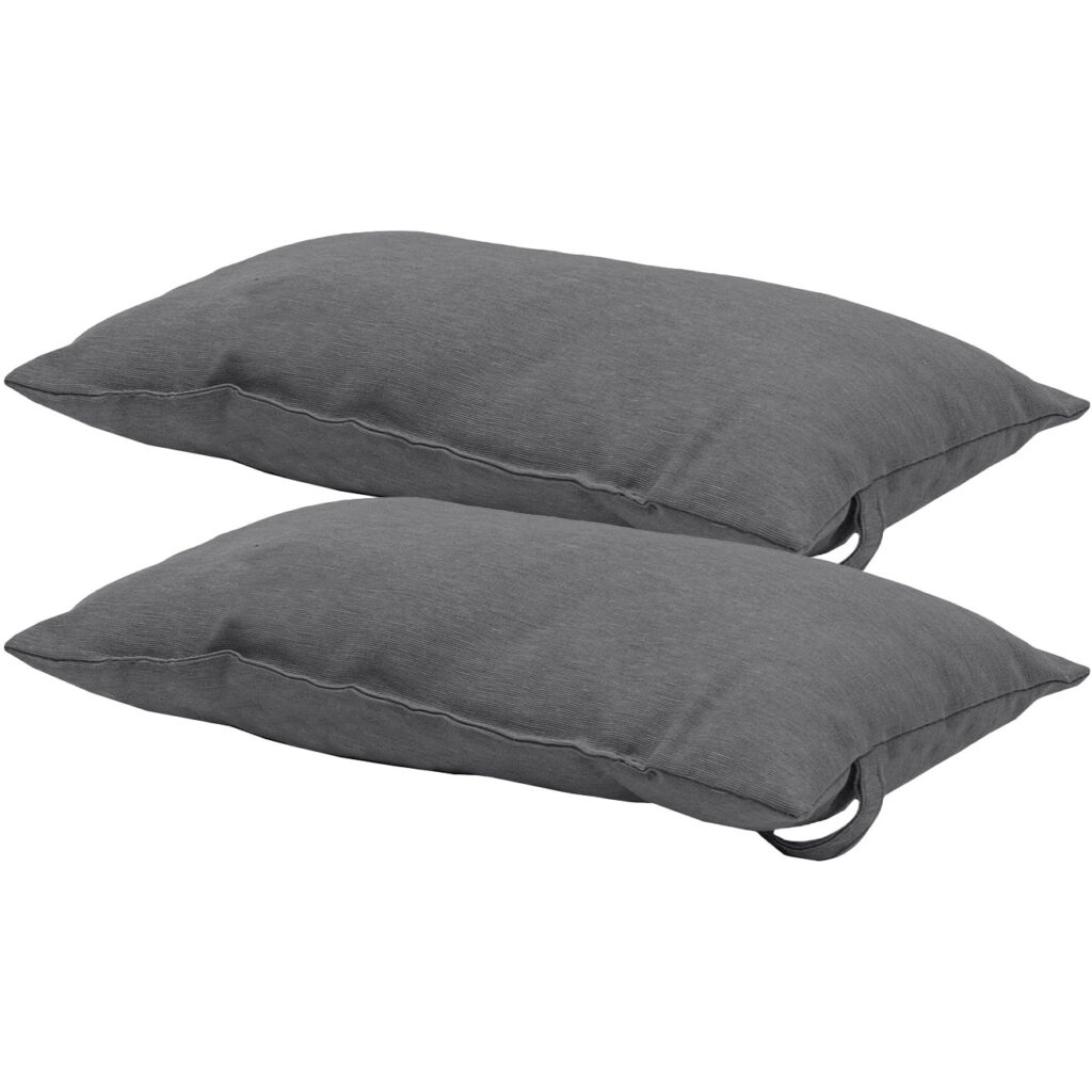 2er-Set Kopfkissen für Garten- und Liegestühle, ca. 24 x 40cm, grau