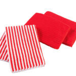 3 Geschirrtücher Mikrofaser, rot uni, Streifen, 40 x 40 cm 3 Geschirrtücher Mikrofaser, rot uni, Streifen, 40 x 40 cm