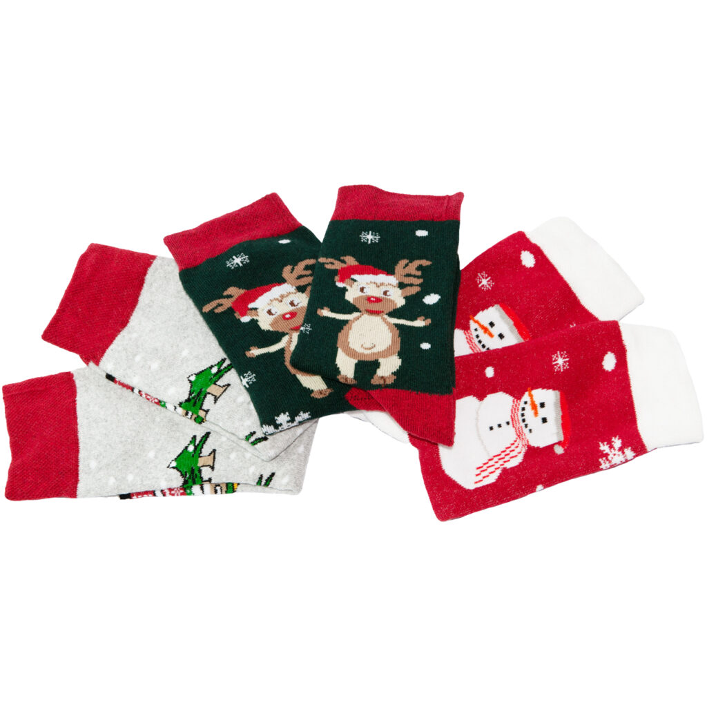 3er-Packung Thermosocken mit Weihnachtsmotiv, Unisex, Gr. 43-46