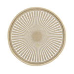 Rundes Tischset aus Jute, edles Boho-Design, braun, beige, 38 x 38 cm