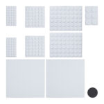 240er-Set selbstklebende Filzgleiter, Bodenschoner in 4 Grössen und 2 Platten, weiss