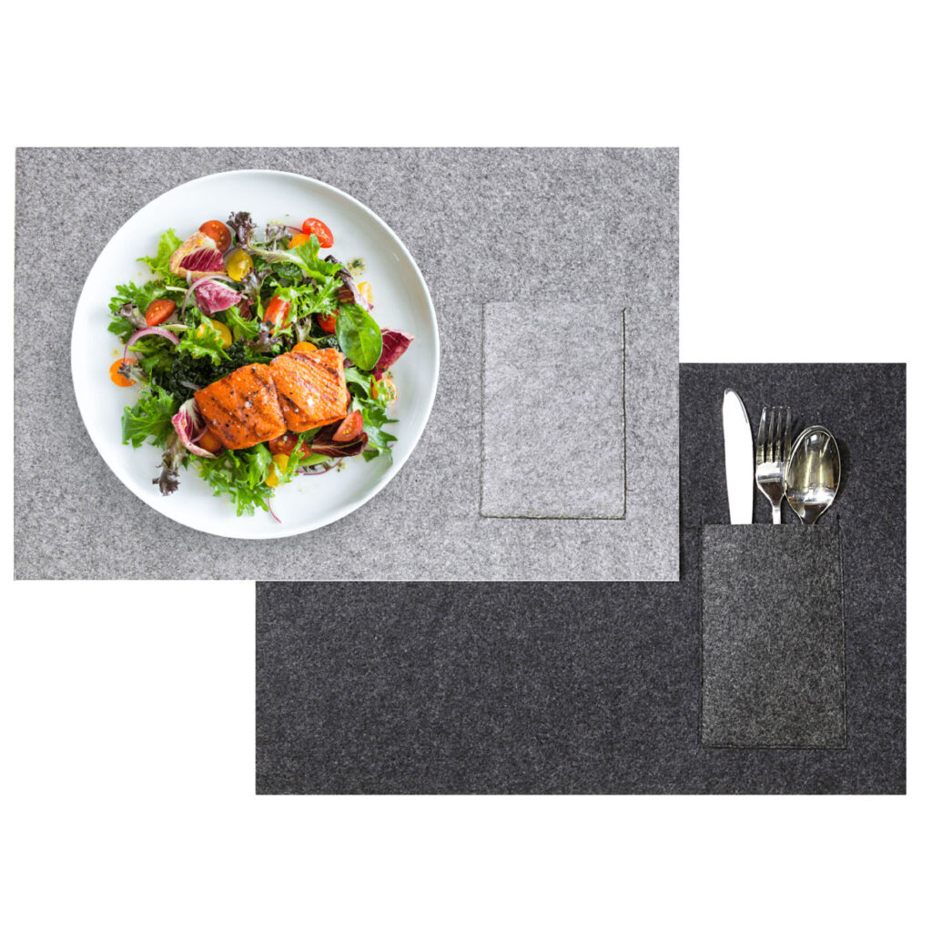 Tischset aus Filz, rechteckiges Platzdeckchen mit Tasche, 45 x 30 cm
