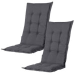 Hochlehner-Auflage 2er-Set, weiches und komfortables Gartenstuhlkissen, grau, 123 x 50 cm Hochlehner-Auflage 2er-Set, weiches und komfortables Gartenstuhlkissen, grau, 123 x 50 cm