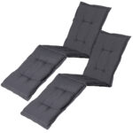 Liegen-Auflage 2er-Set, weiche und komfortable Polsterauflagen, grau, 200 x 65 cm