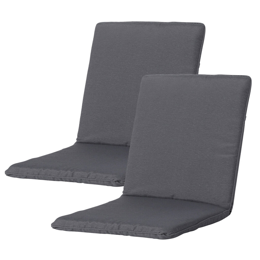 Niederlehner-Auflage 2er-Set, weiche und komfortable Gartenstuhlkissen, grau, 97 x 49 cm