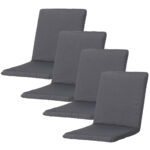 Niederlehner-Auflage 4er-Set, weiche und komfortable Gartenstuhlkissen, grau, 97 x 49 cm