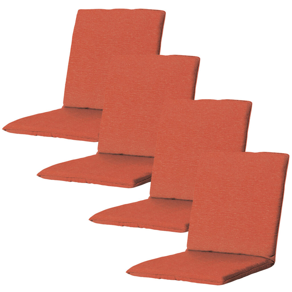 Niederlehner-Auflage 4er-Set, weiche & komfortable Gartenstuhlkissen, terra, 97 x 49 cm