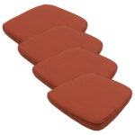 Stuhlkissen Outdoor 4er-Set, bequeme und komfortable Sitzkissen, terra, 48 x 48 cm