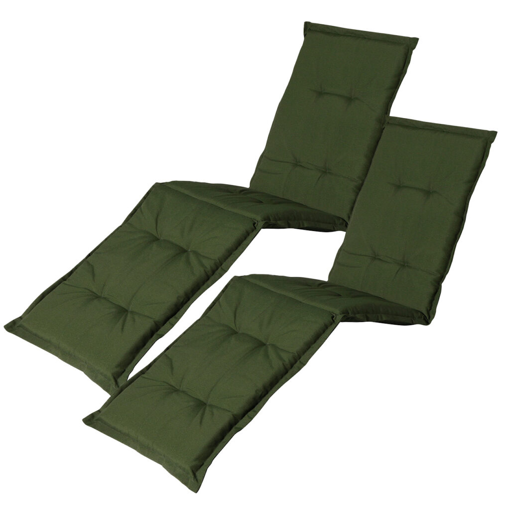 Liegen-Auflage 2er-Set, weiche und komfortable Polsterauflage, grün, je 200 x 65 cm