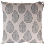 Kissen Outdoor graphisches Blattmuster, Gartenkissen Polyester, schwarz, beige, 45 x 45 cm