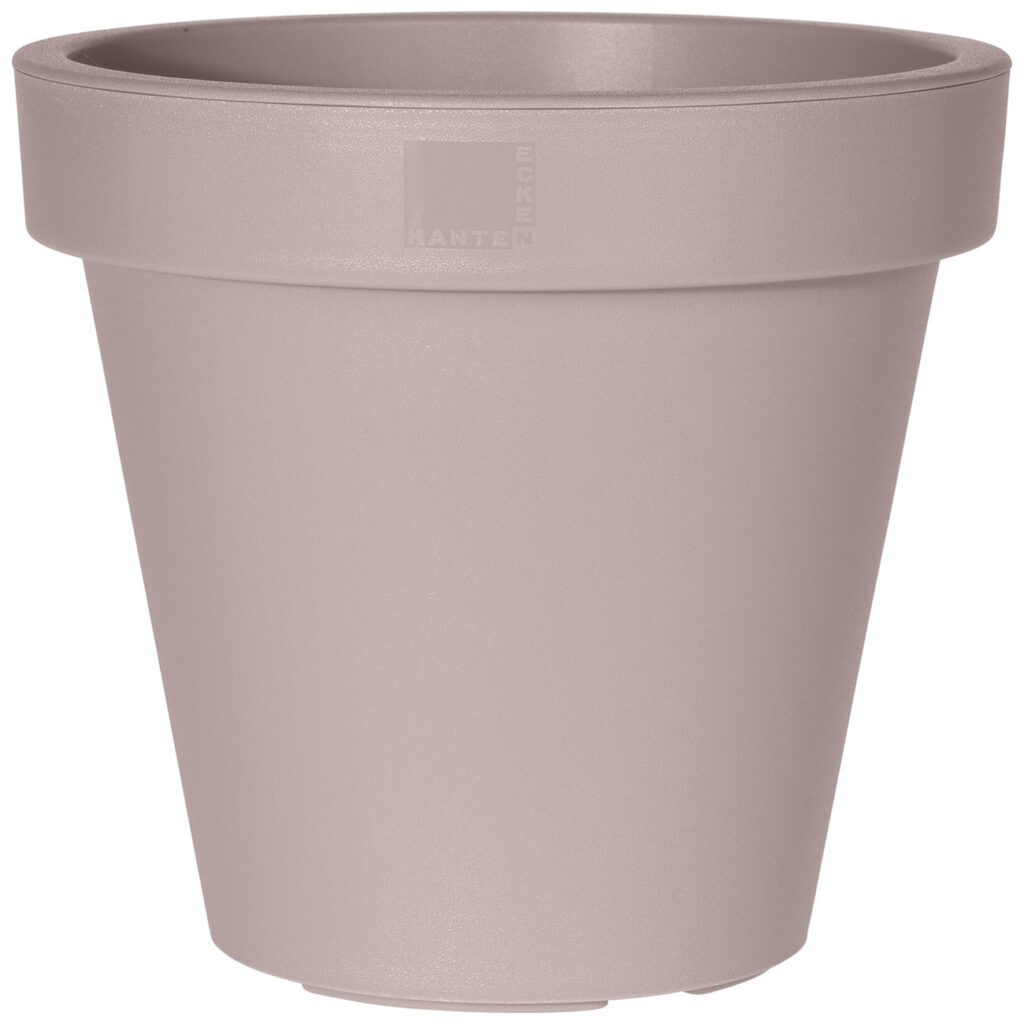 Blumentopf rund, braun-grau, Pflanztopf aus 100% recyclebarem Kunststoff, Ø 20 cm