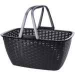 Einkaufskorb aus Kunststoff, Korb mit Henkel, anthrazit, grau, 38 x 42 x 31 cm