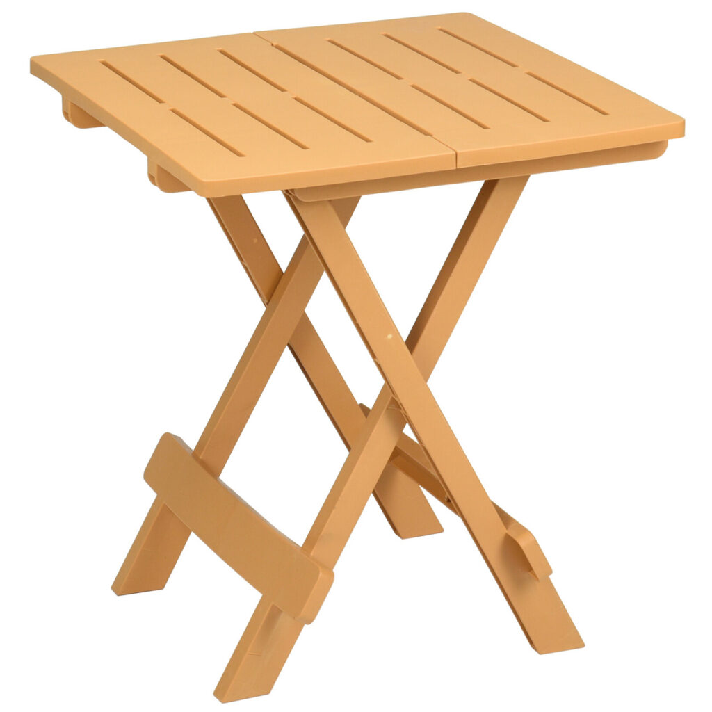 Beistelltisch aus Kunststoff, klappbarer Gartentisch, braun, 45 x 43 x 50 cm